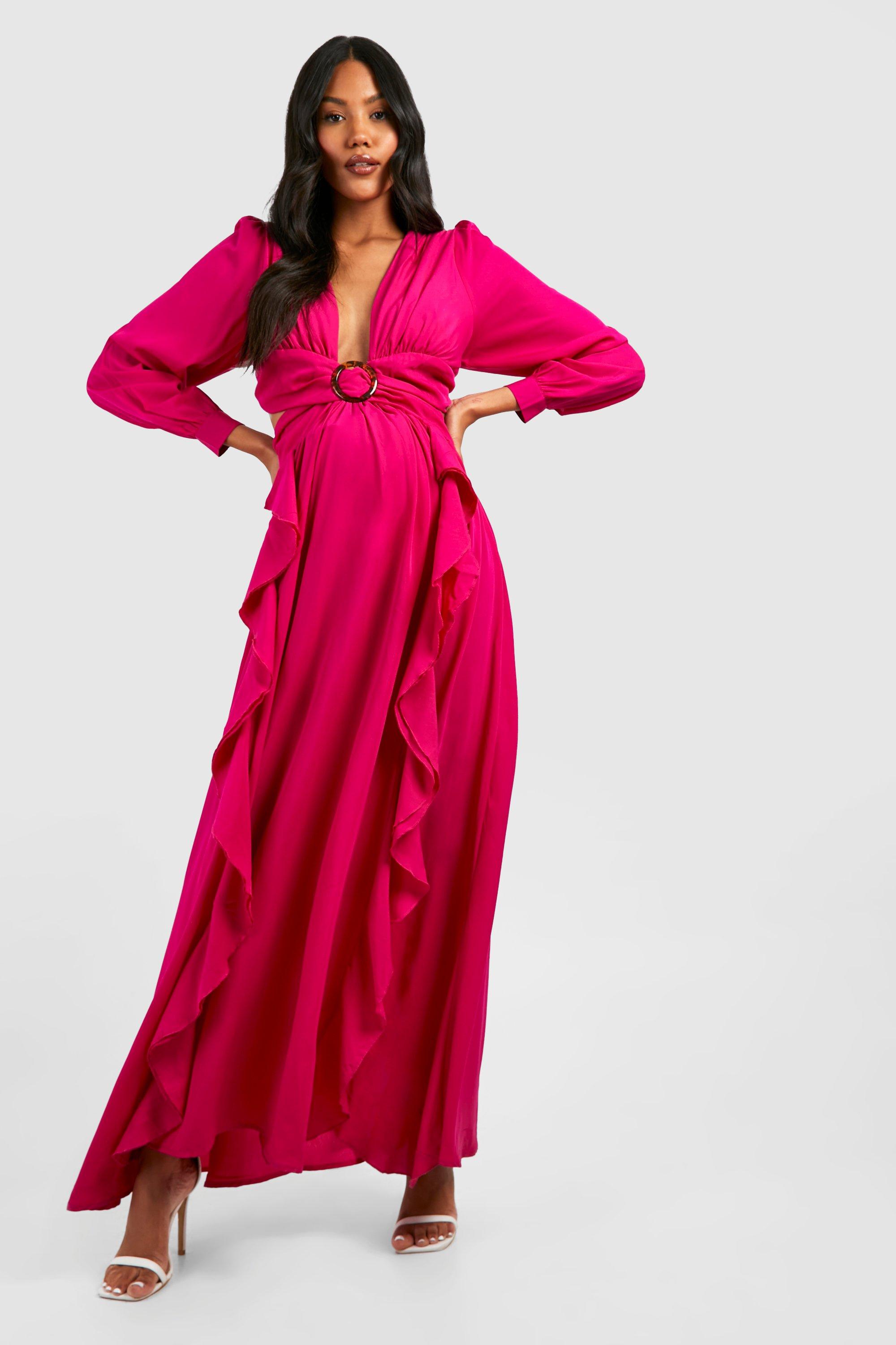 Boohoo pink hotsell maternity dress